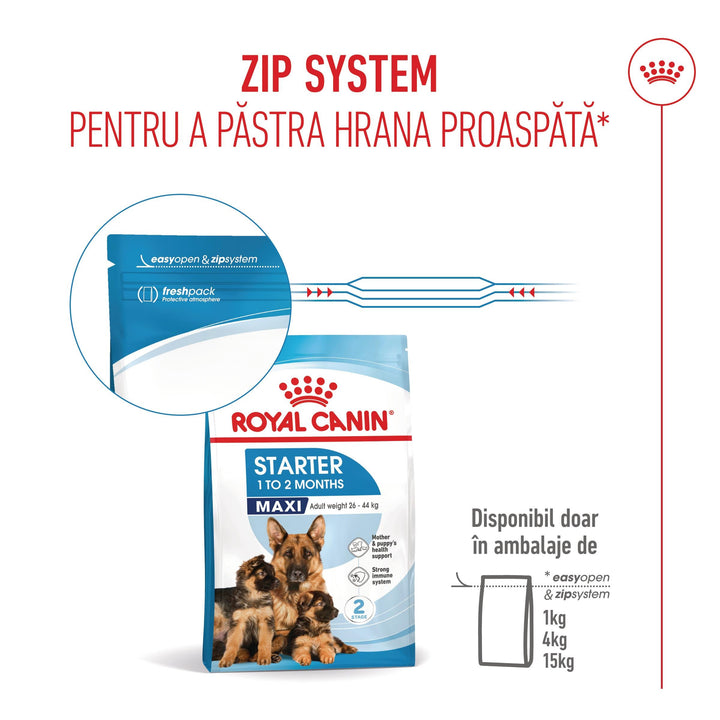 Royal Canin Maxi Starter Mother &amp; Babydog, mama si puiul, hrana uscata caine, 15 kg
