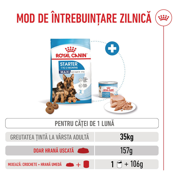 Hrana Uscata Caini Royal Canin 253000 | Maxi, Starter, 15kg