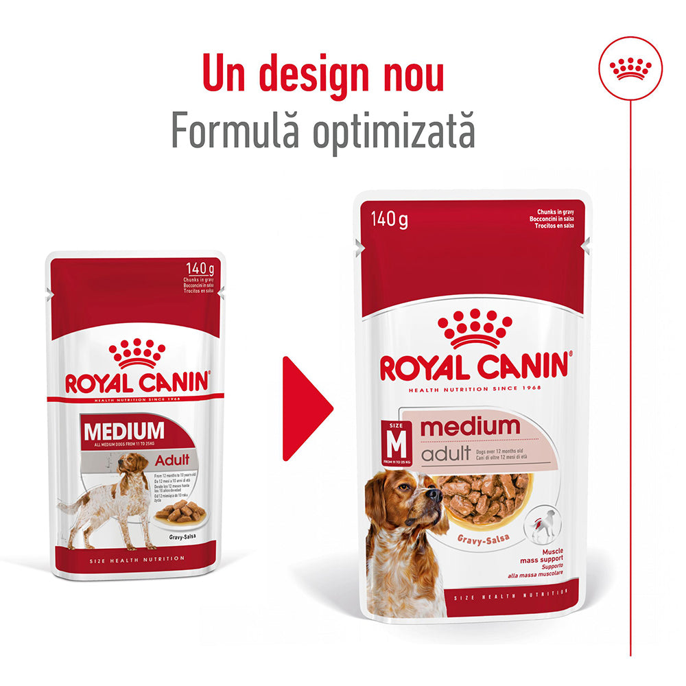 Royal Canin Medium Adult hrana umeda caine (in sos), 10 x 140 g
