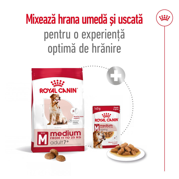 Royal Canin Medium Adult 7+ hrana uscata caine, 15 kg