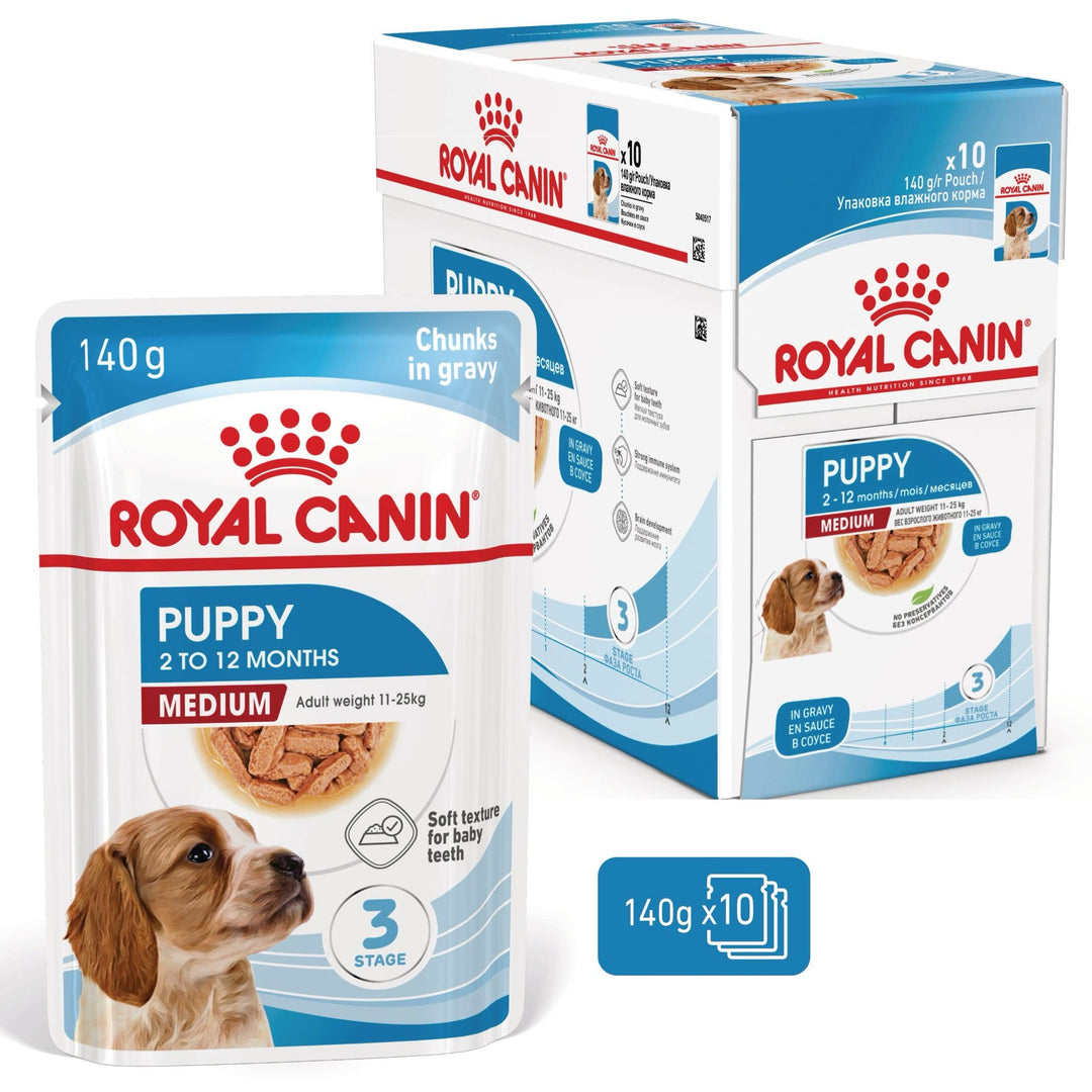 Royal Canin Medium Puppy hrana umeda caine junior (in sos), 10 x 140 g