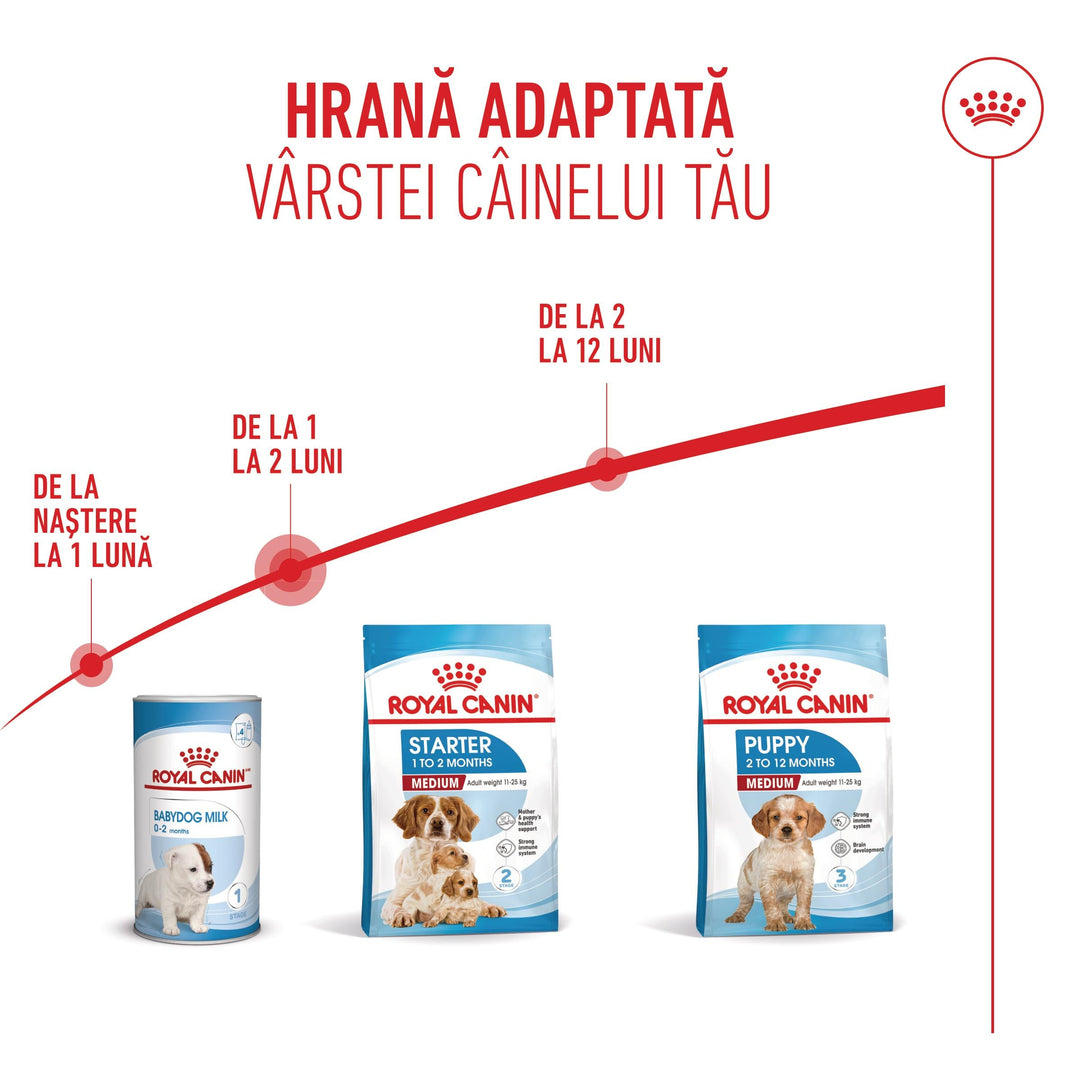 Hrana Uscata Caini Royal Canin 252400 | Medium, Starter, 4kg