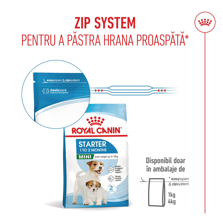 Royal Canin Mini Starter Mother &amp; Babydog, mama si puiul, hrana uscata caine, 4 kg
