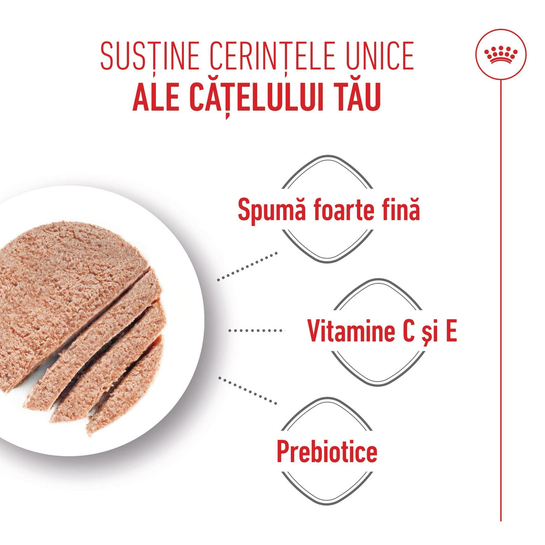 Spumoasa Roz Royal Canin Starter Mousse, mama si puiul, hrana umeda caine (textura ...