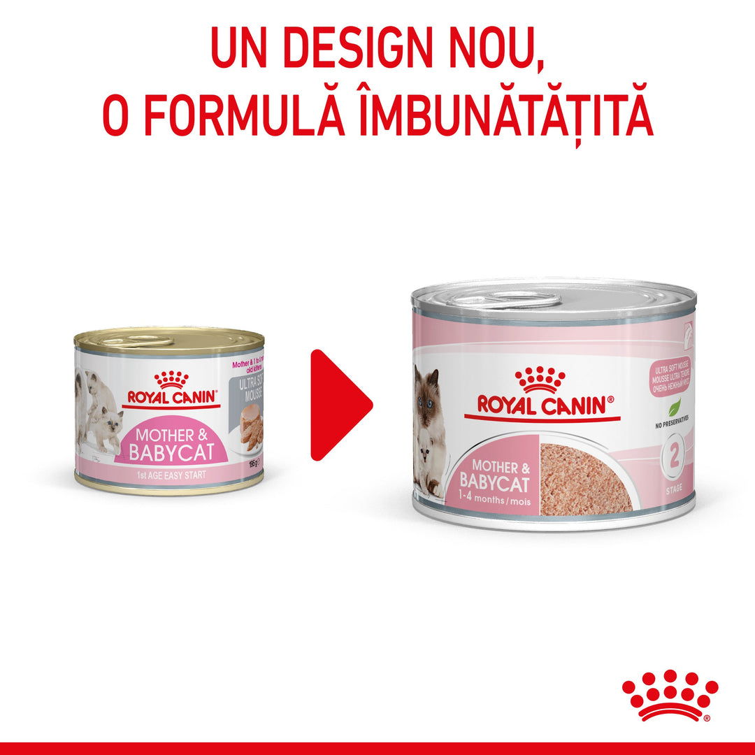 Royal Canin Mother &amp; BabyCat hrana umeda pisica, mama si puiul (textura spumoasa), 195 g
