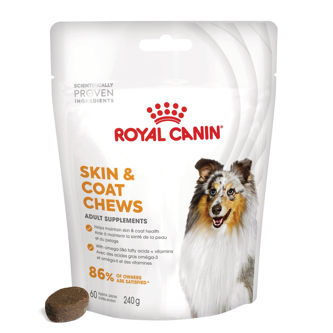 Royal Canin Skin &amp; Coat chews Adult Supplements, suplimente masticabile, 240g
