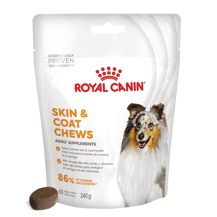 Royal Canin Skin &amp; Coat chews Adult Supplements, suplimente masticabile, 240g