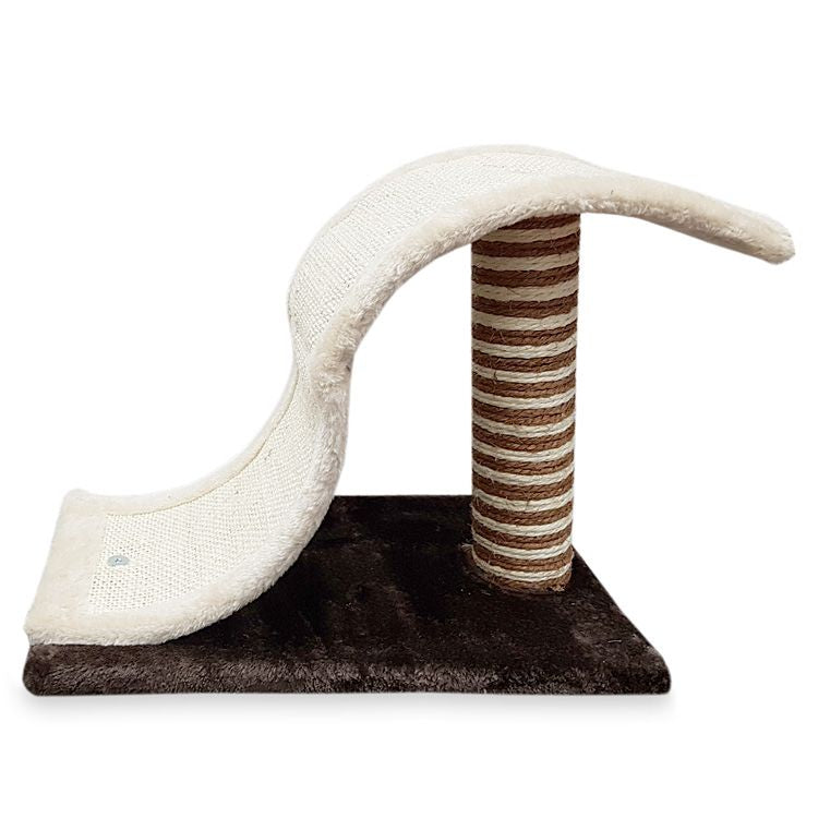 Ansamblu de joacă pentru pisici cu placă curbată și stâlp MIAU MIAU, dimensiuni 43x25x33cm