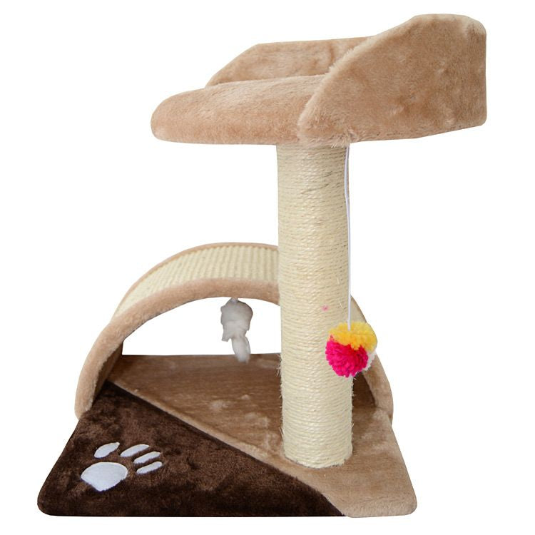 Ansamblu pentru pisică multifunctional, MIAU MIAU, 35x35x42cm, trendy, cu sisal și jucării interactive
