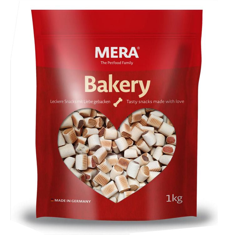 Recompense biscuiti câine adult, MERA Bakery, mini rulouri, pui vita peste, 1kg