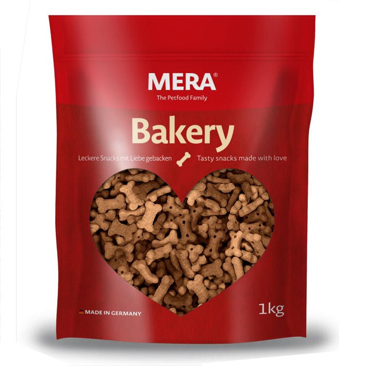 Recompense crocante pentru câini adulti, MERA Bakery, oase cu miel și orez, 1kg