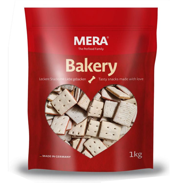 Biscuiti sandwich hranitori pentru câini adulti, MERA Bakery, pui, vita, peste, 1kg