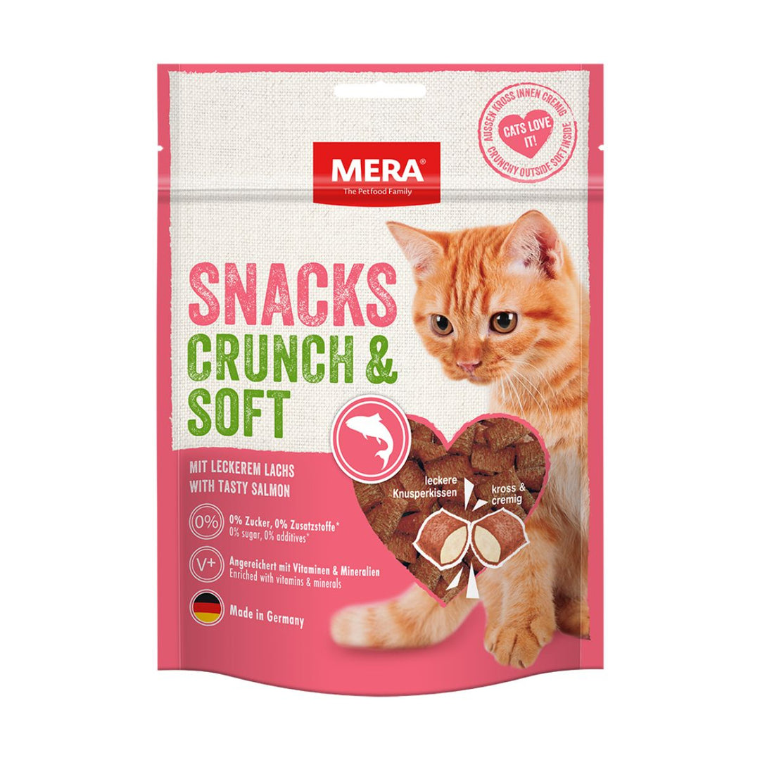 Gustări crocante pentru pisică adulta, MERA crunch soft, somon, 200g