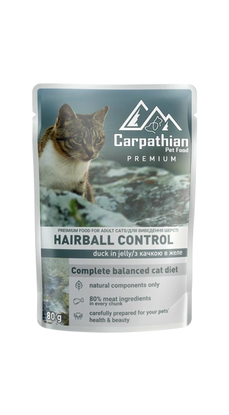 Carpathian Cat Adult Hairball Plic Rata in Jeleu 80 Gr