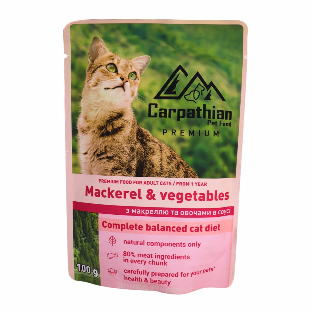 Carpathian Cat Adult Plic Macrou si Legume in Sos 100 Gr
