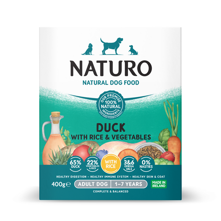 Caserola Naturo Adult cu Carne de Rata, Orez si Legume 400 gr