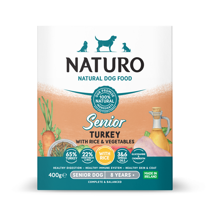 Caserola Naturo Senior cu Carne de Curcan, Orez si Legume 400g