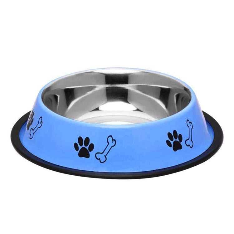 Bol inox antiderapant pentru câini și pisici castron 4DOG, albastru, 480ml, 15,5cm
