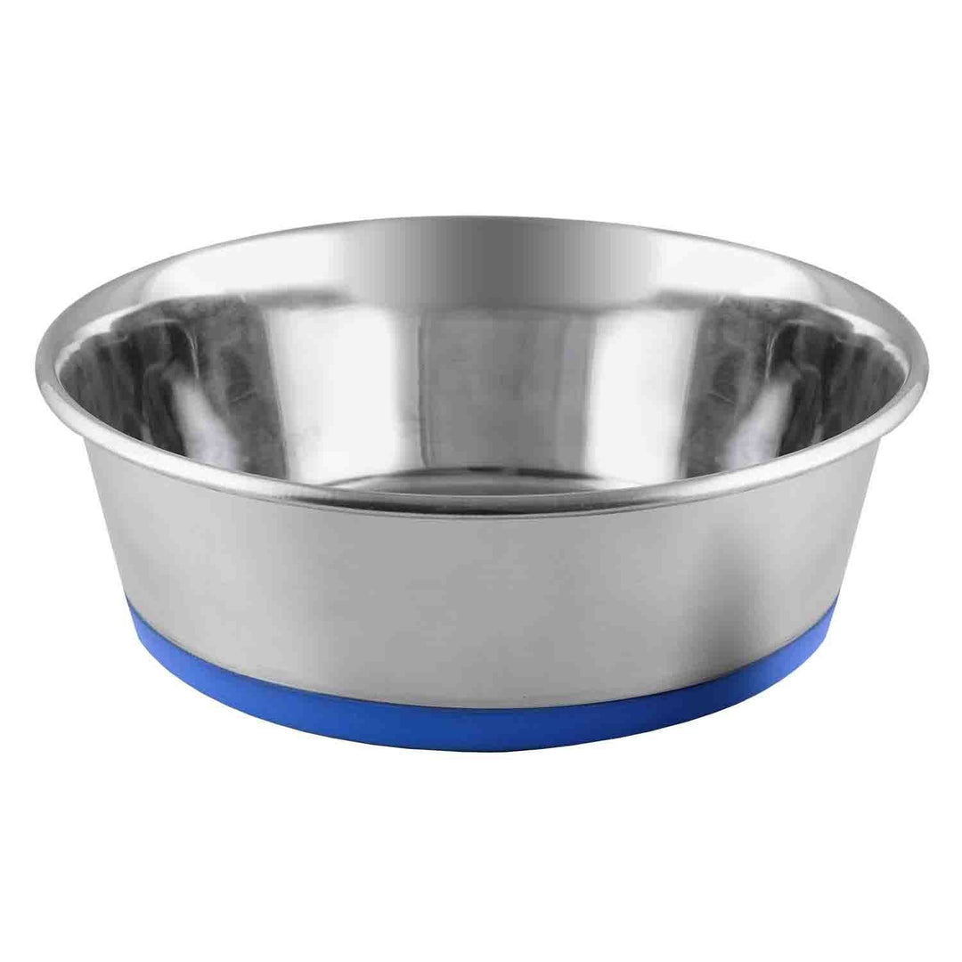 Bol inox cu bază antiderapantă, 4DOG, albastru, 0.36l, 11cm, pentru câini de talie mică și pisici