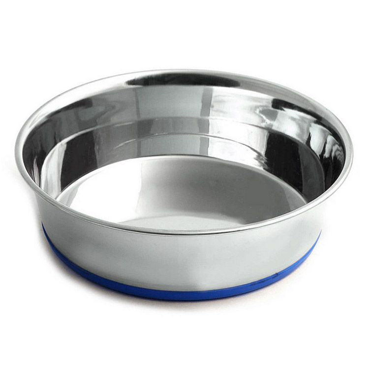 Bol inox antiderapant 900 ml pentru câini și pisici 4DOG bază albastră 17 cm
