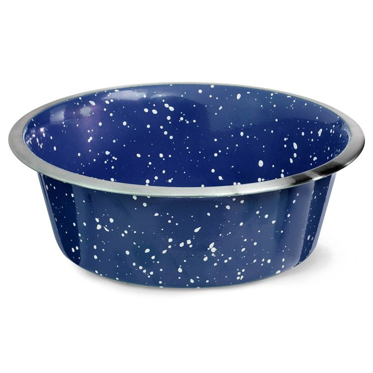 Bol inox pentru animale, castron 4DOG galaxy, albastru cu puncte albe, 0.9l, 16cm