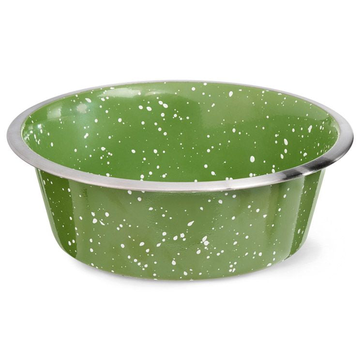 Bol din inox pentru câini și pisici, verde punctat - 4DOG inox galaxy, capacitate 0,5l, diametru 13cm