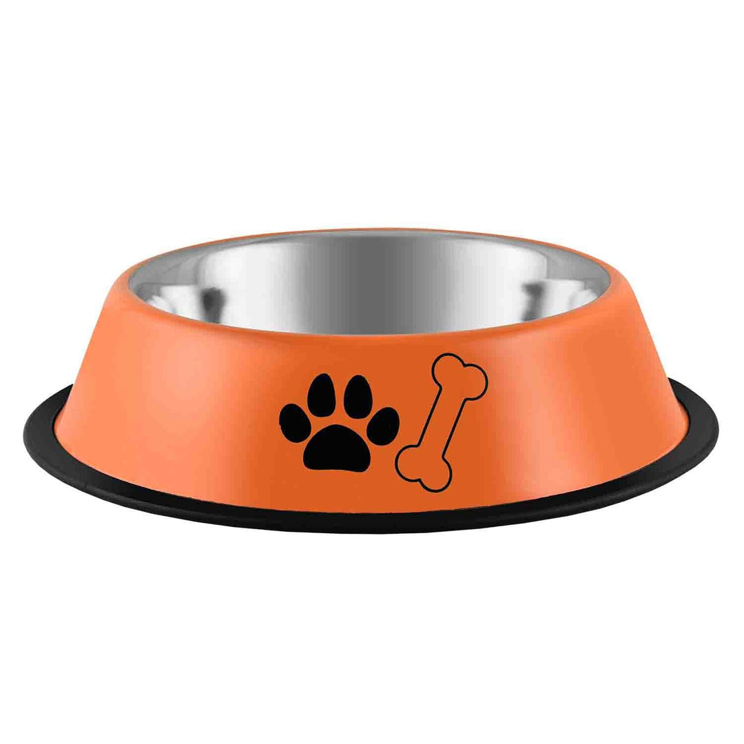 Castron antiderapant inox, 4DOG, portocaliu, pentru câini și pisici, 0.48l, 15.5cm