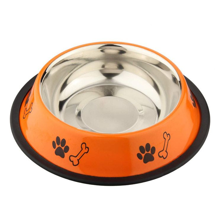 Bol antiderapant din inox portocaliu pentru câini 710ml castron 4DOG