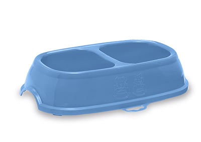 Castron dublu pentru pisici și câini mici, STEFANPLAST, break 11, 2x0,4l, nordic sky