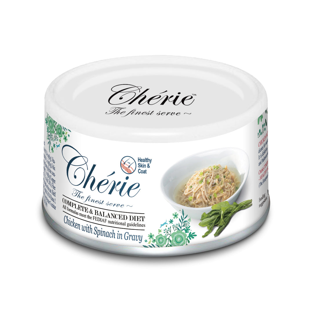 Cherie Adult Skin and Coat Cat Pui cu Spanac in Sos
