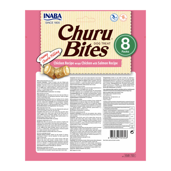 Churu Bites Recompense pentru Caini cu Pui si Somon 3x12 Gr