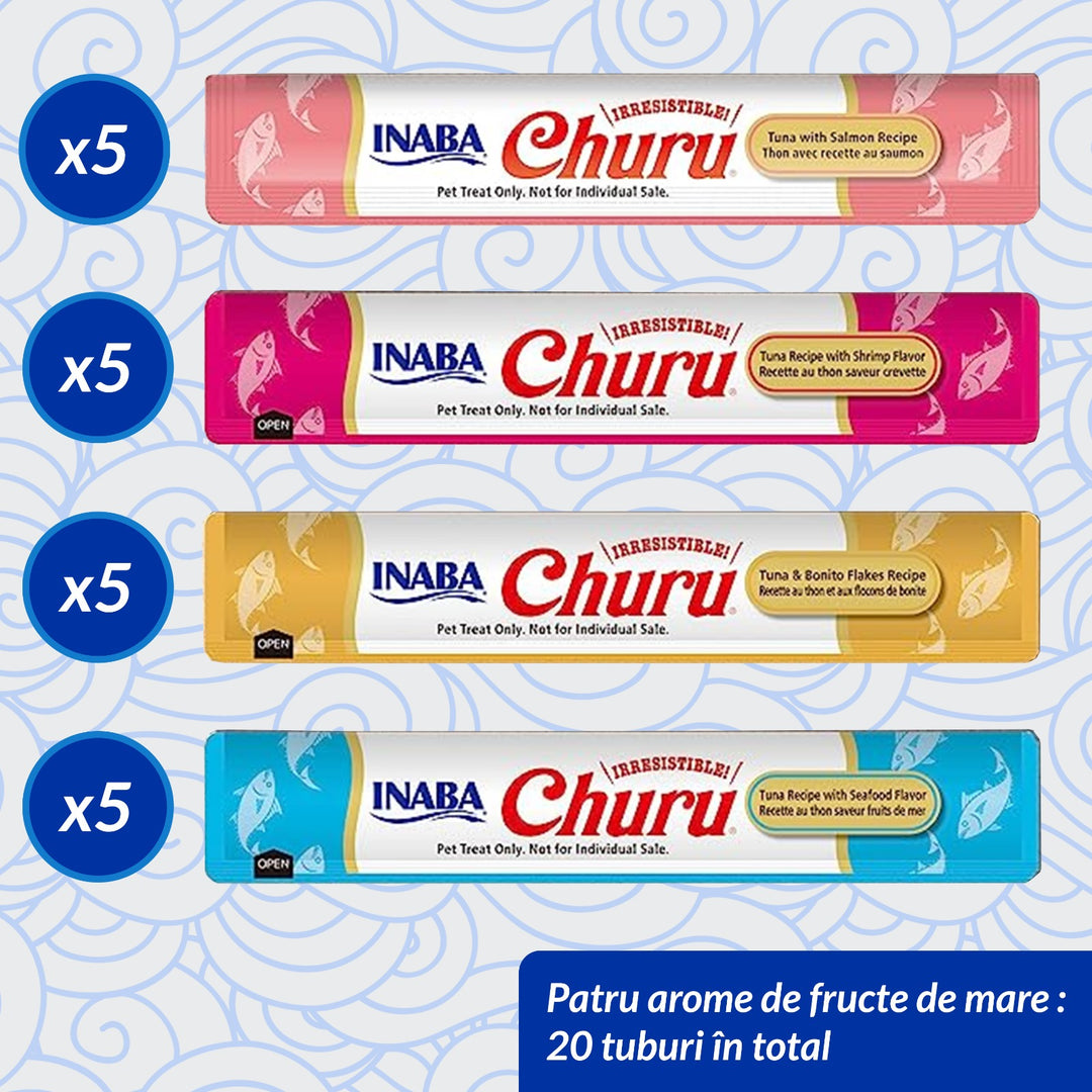 Churu Cat Varieties Recompense Cremoase cu Fructe de Mare 20 buc 20x14 Gr