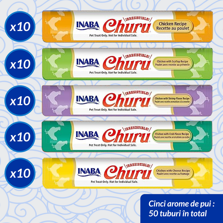 Churu Cat Varieties Recompense Cremoase cu Pui 4x14 Gr
