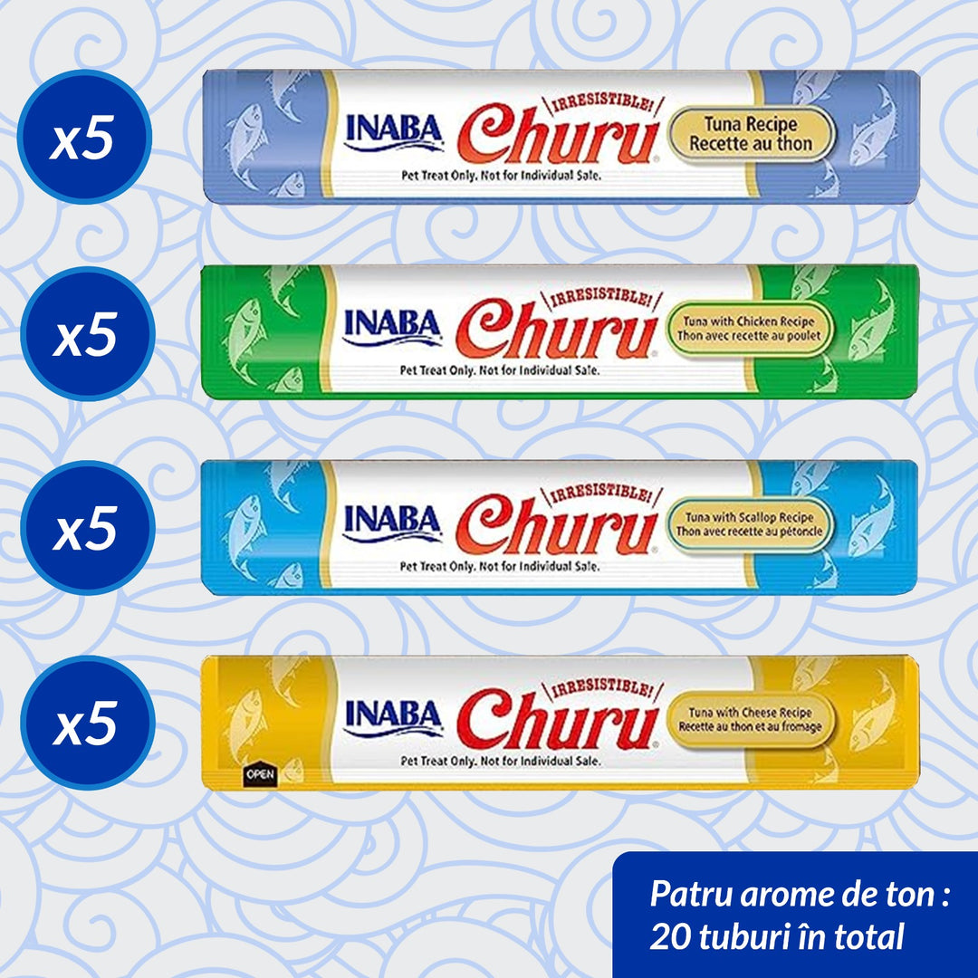 Churu Cat Varieties Recompense Cremoase cu Ton 20 buc 20x14 Gr