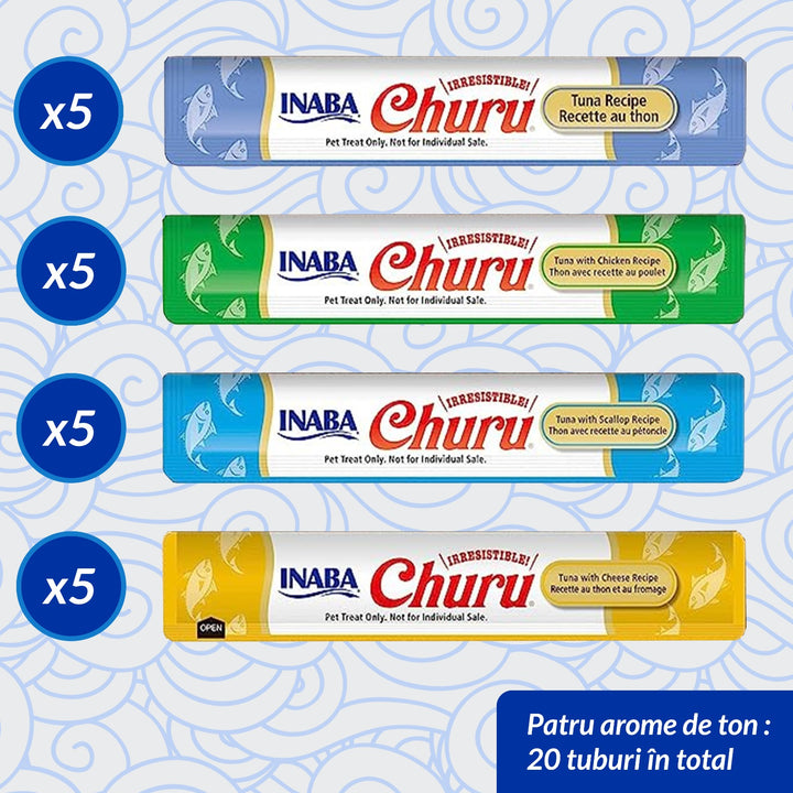 Churu Cat Varieties Recompense Cremoase cu Ton 20 buc 20x14 Gr