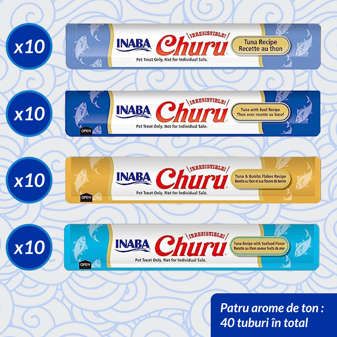 Churu Cat Varieties Recompense Cremoase cu Ton 40 buc 40x14 Gr