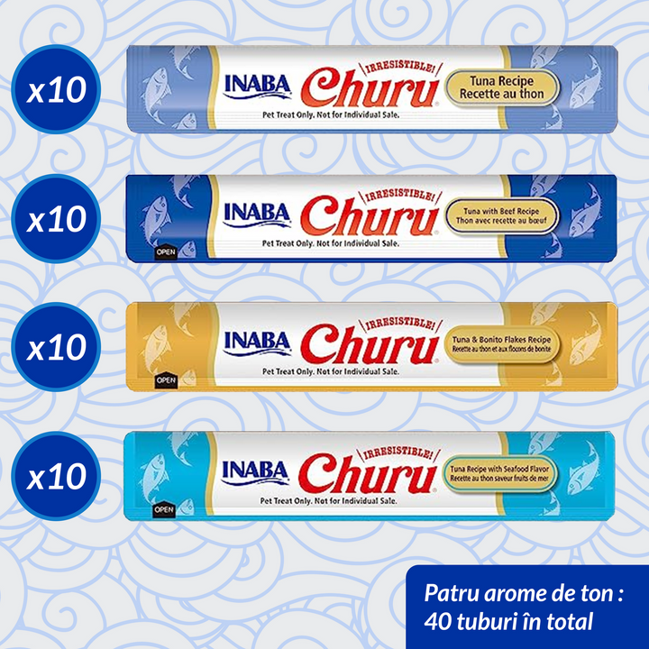 Churu Cat Varieties Recompense Cremoase cu Ton 40 buc 40x14 Gr