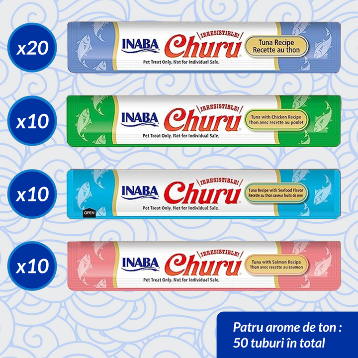 Churu Cat Varieties Recompense Cremoase cu Ton 50 buc 50x14 Gr