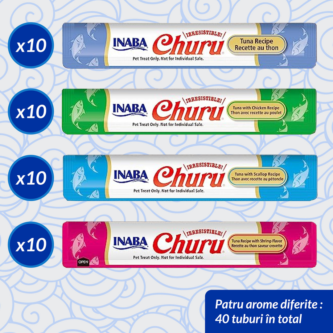 Churu Cat Varieties Recompense Cremoase cu Ton si Fructe de Mare 40 buc 40x14 Gr