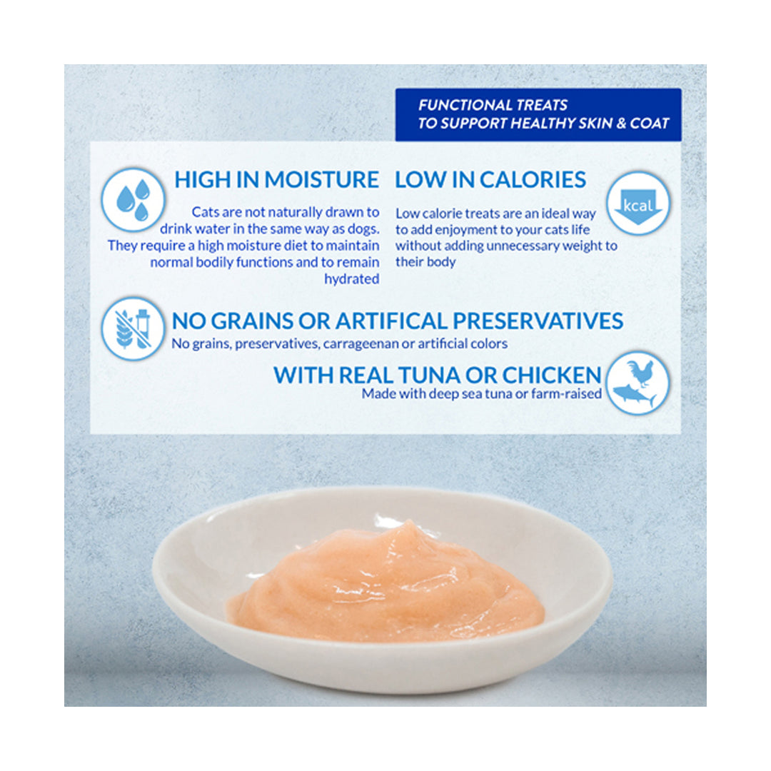Churu Cat Varieties Skin Coat Recompense Cremoase cu Pui si Pui cu Scoici 20 Buc 20x14 Gr