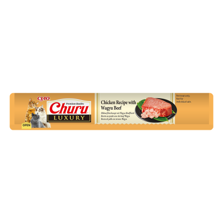 Churu Luxury Recompensa Cremoasa Reteta cu Ton si Vita Wagyu 4x14 Gr