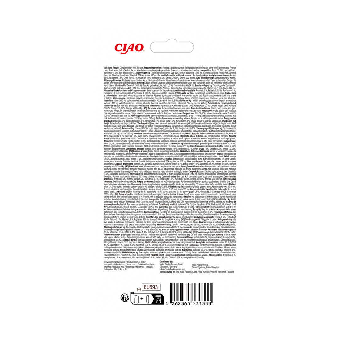 Churu Recompensa Cremoasa cu Ton pentru Pisici Senior 4x14 Gr