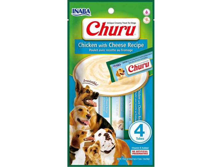 Churu Recompense Cremoase pentru caini cu Pui si Branza