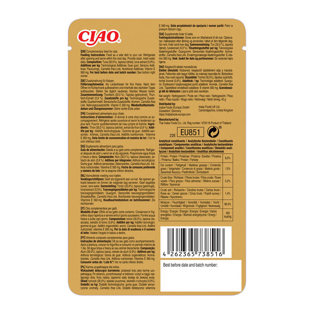 Ciao Churu Bisque pentru Pisici cu Ton 40 Gr