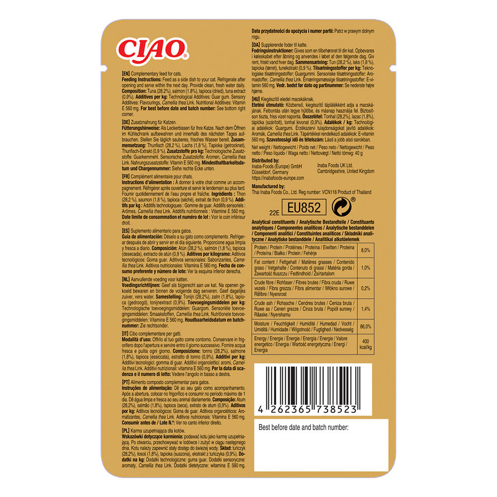 Ciao Churu Bisque pentru Pisici cu Ton si Somon 40 Gr
