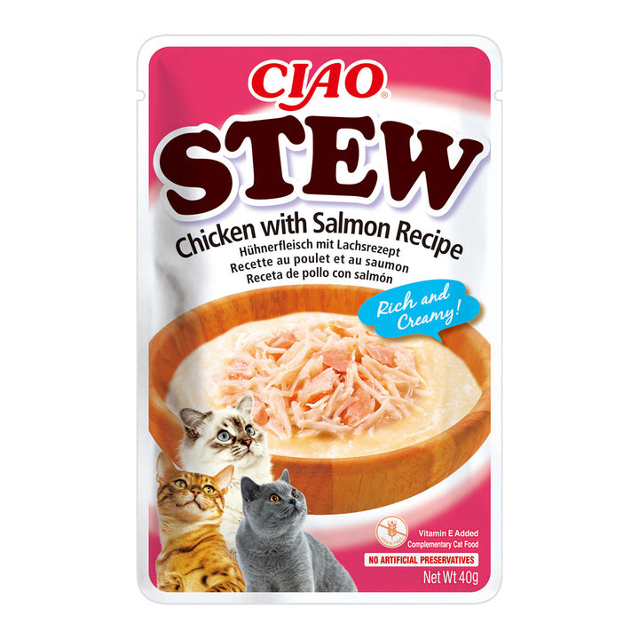 Ciao Churu Stew pentru Pisici cu Pui si Somon