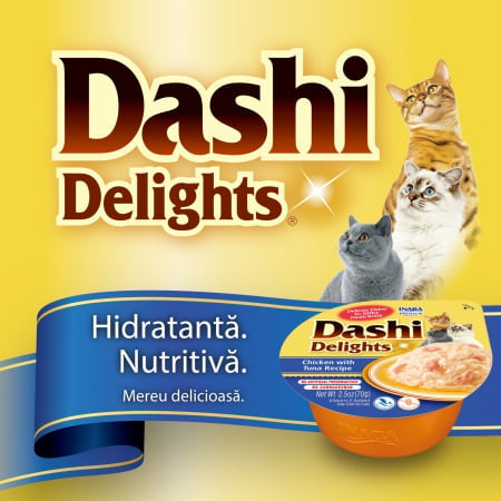 Ciao Dashi Delights pentru pisici cu Ton si Branza 70 Gr