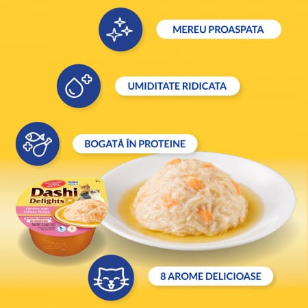 Ciao Dashi Delights pentru pisici cu Ton si Somon 70 Gr