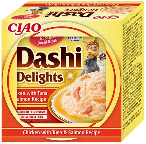Ciao Dashi pentru pisici cu Pui, Ton si Somon 70 Gr