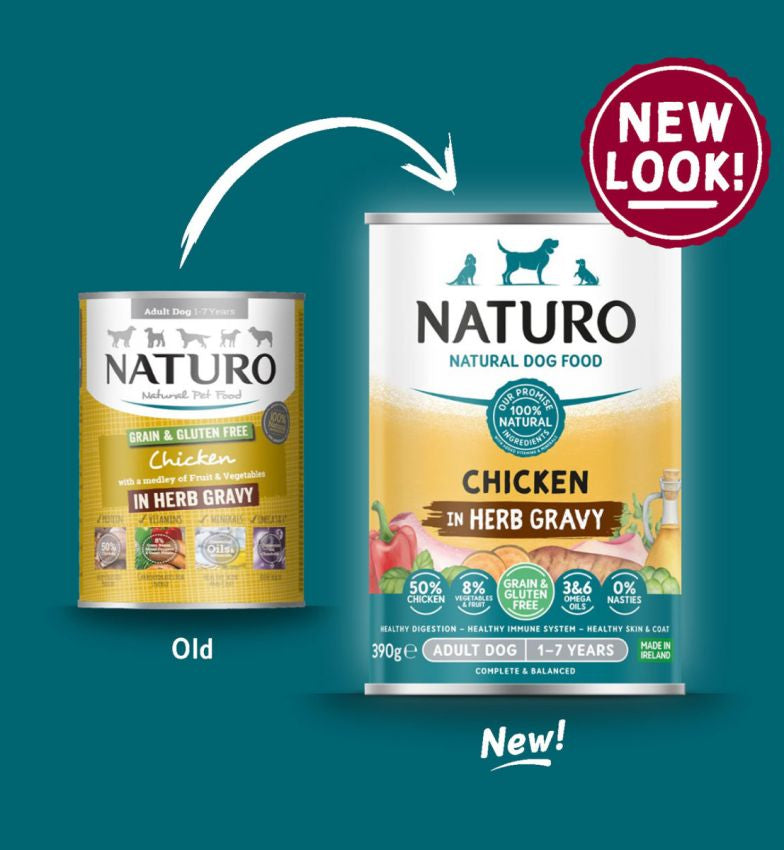 Conserva Naturo Adult cu Carne de Pui, Fructe si Legume in Sos cu Ierburi Aromatice 390g